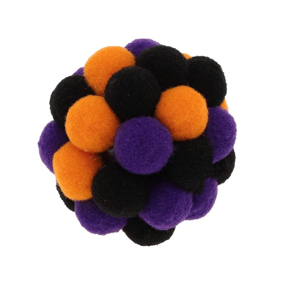 Ball Shape Cat Teaser Toys with Bell Black Orange